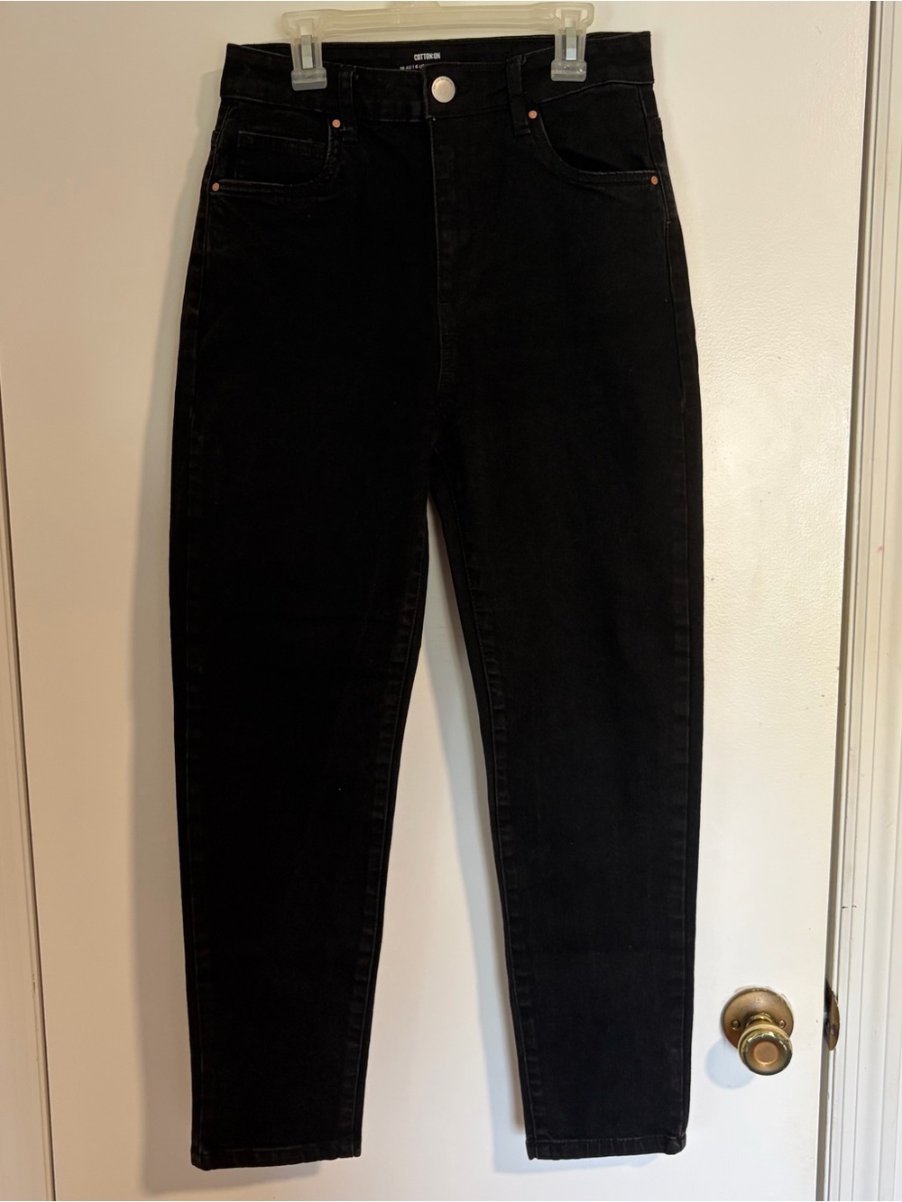 Cotton On Black High-Rise Stretch Mom Jeans